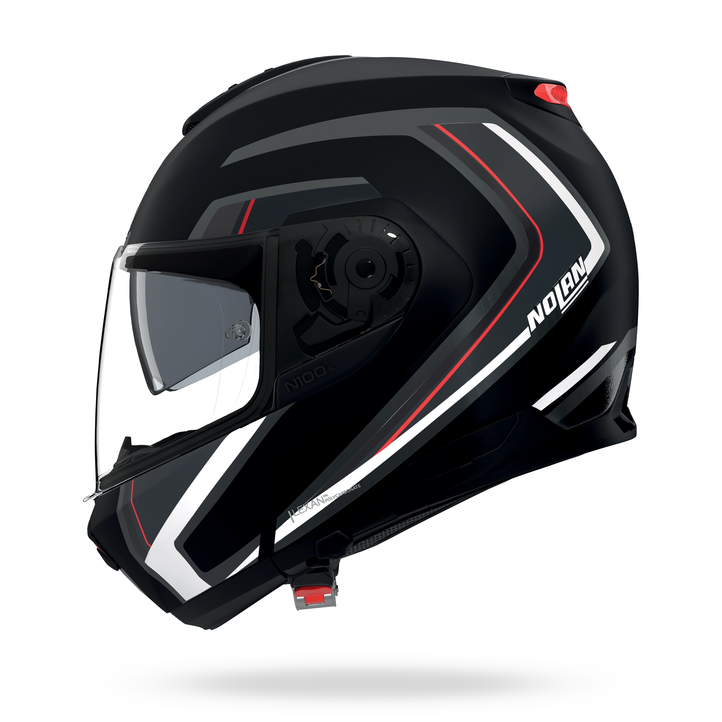 N100-6 RADIANTE Nero / Argento / Rosso – Nolan Helmets