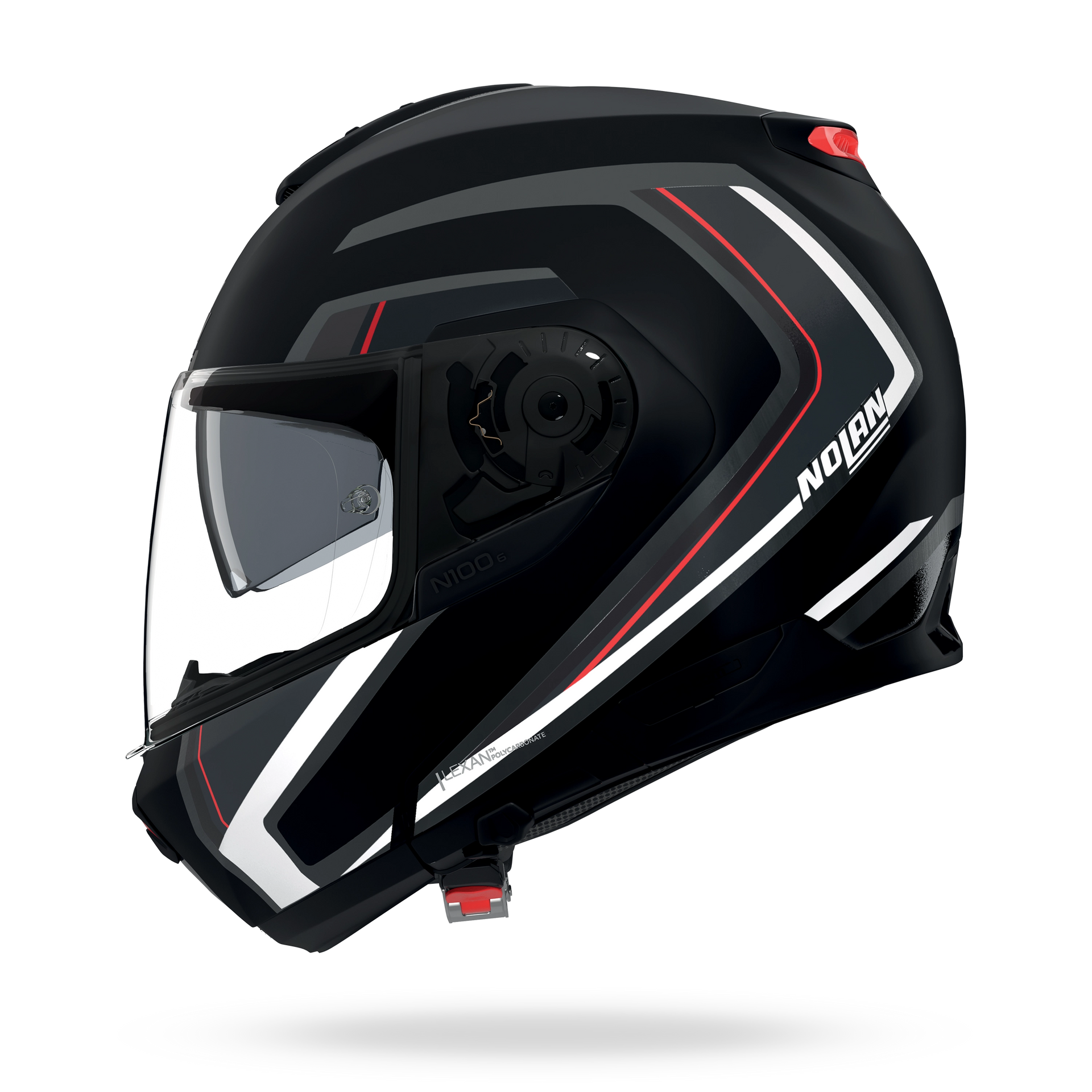 N100-6 RADIANTE Nero / Argento / Rosso – Nolan Helmets