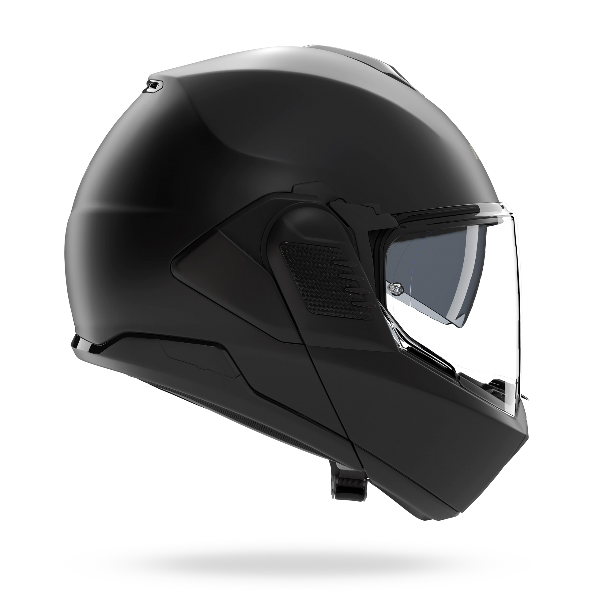 flat face motorcycle helmet Black Modular Premium Flip Up Helmet 4 position with locking feature N120-1 CLASSICO Nero / Flat