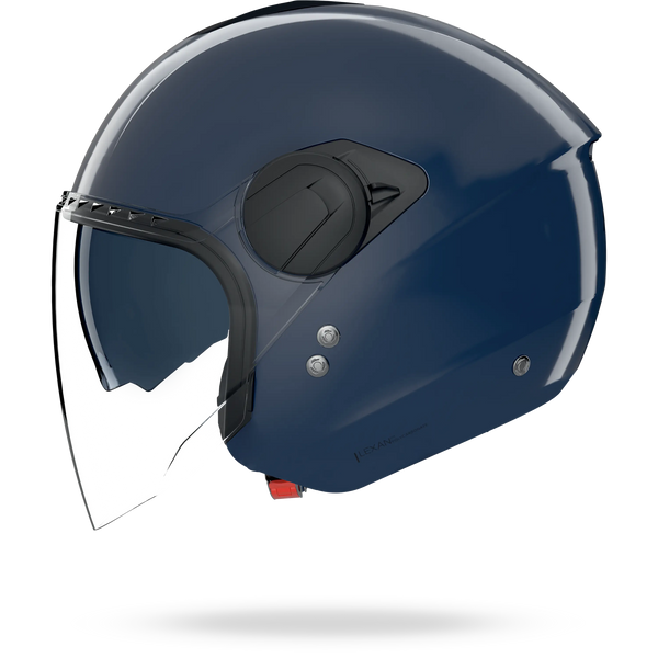 dark blue open face motorcycle helmet N20-2 VISOR CLASSICO NOBILE Blu Profondo – Nolan Helmets HJC CL-11 Snowmobile Helmet Icon Domain Full Face Helmet Lucky Lid 4 Red finger release lever for Color:Italia Stripe Edition - Tinted Black