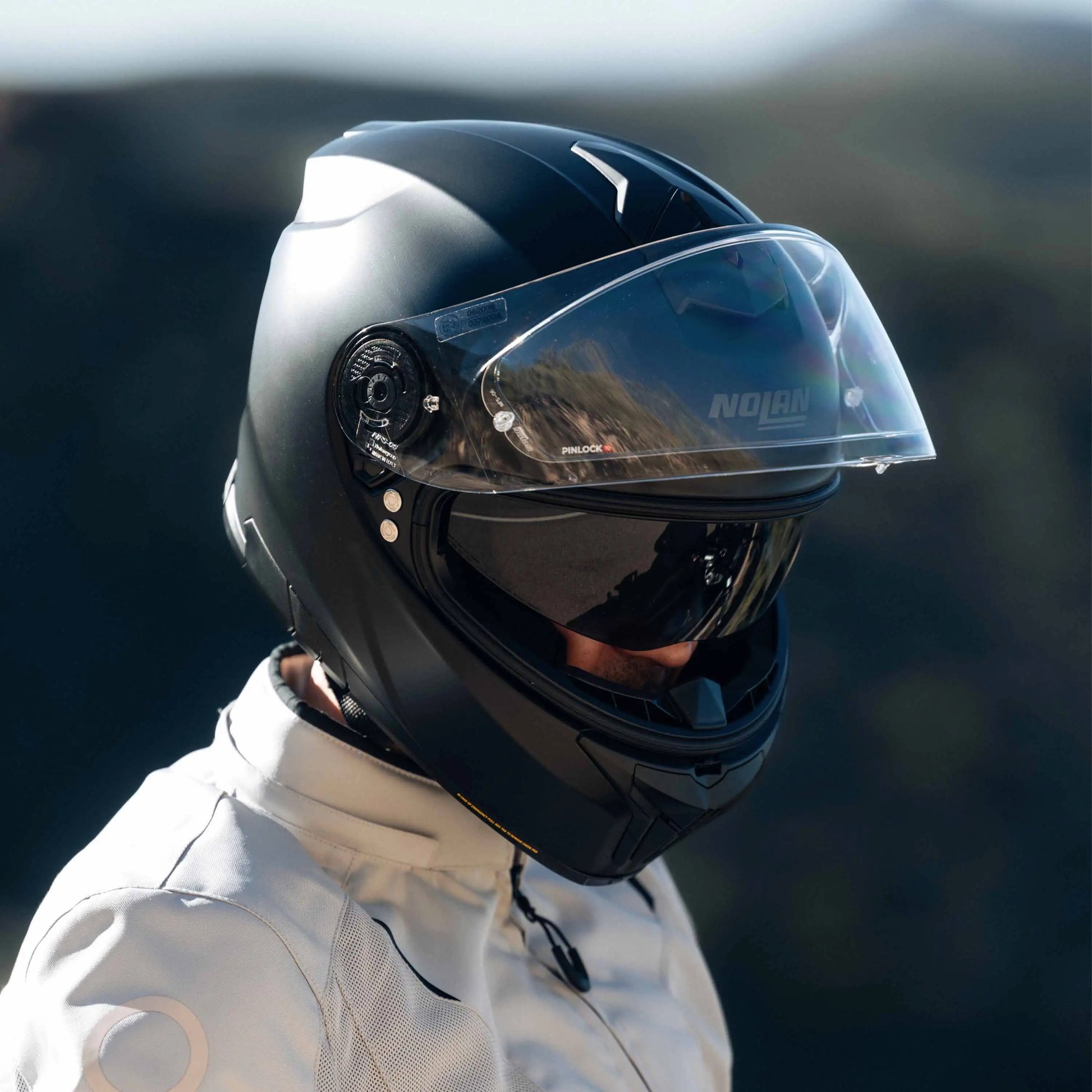 nolan helmet anti fog shield 000121623017025 Accessories Transparent Reflective with Silicone Edge One Size : Automotive Nolan X-Lite X901 N94 X601