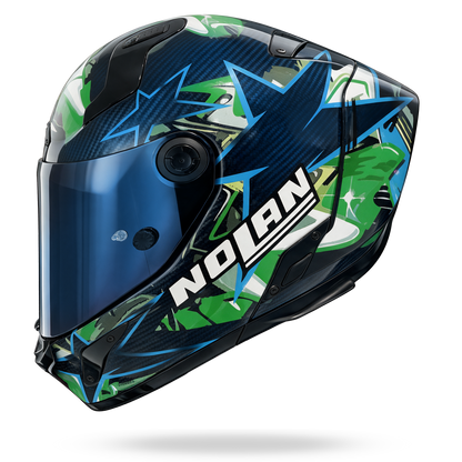 X-804 RS ULTRA CARBON CHICANE  Blu liquido / Multicolore verde