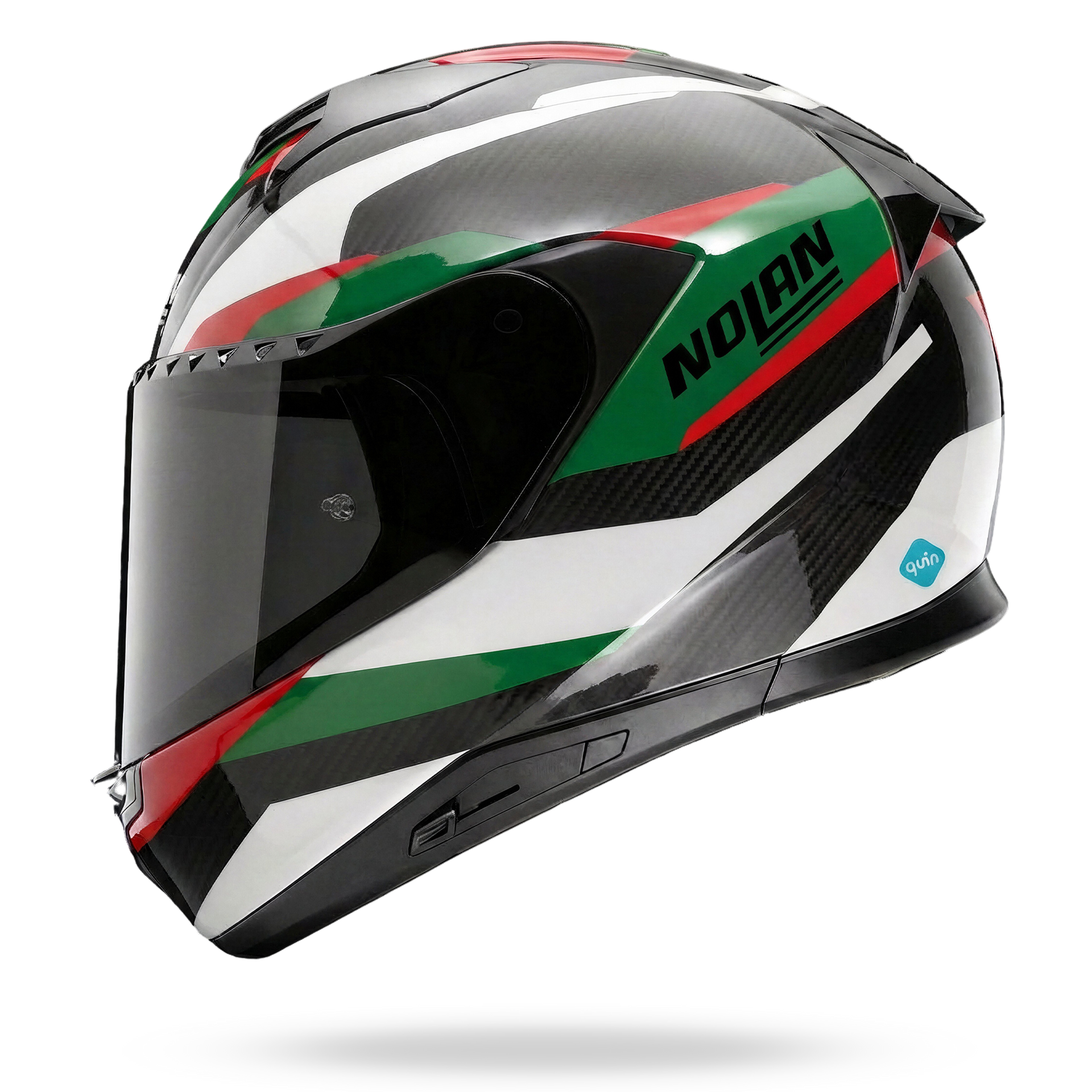 X-904 ULTRA CARBON CALIBRO QUIN Argento / Verde / Rosso – Nolan Helmets